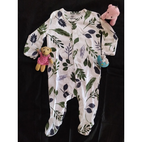 Just Be-Leaf Romper with Silicone Feet