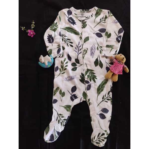 Just Be-Leaf Romper with Silicone Feet - Image 4