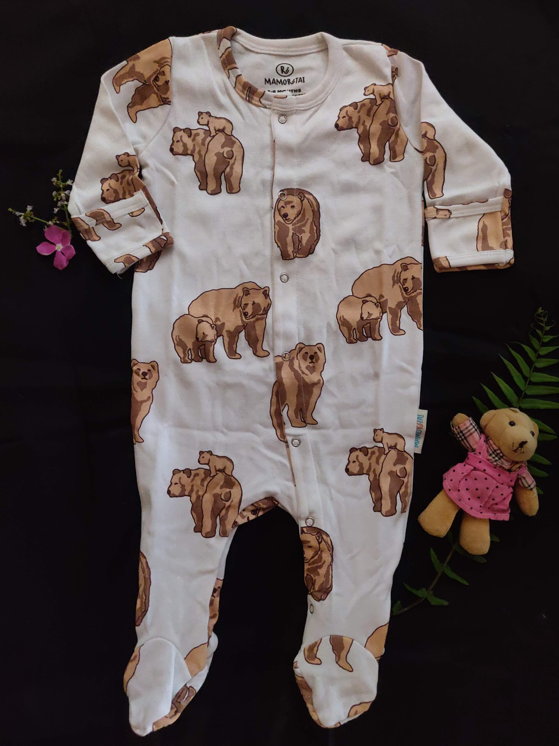 The Bear Minimum Romper with Silicone Feet